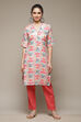 Peach Viscose Straight Kurta image number 1